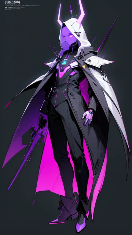 Male, priest uniform, futuristic priest uniform, black, black green and purple pallete, futuristic, religion, detailed, alien, concept art, neon, full body