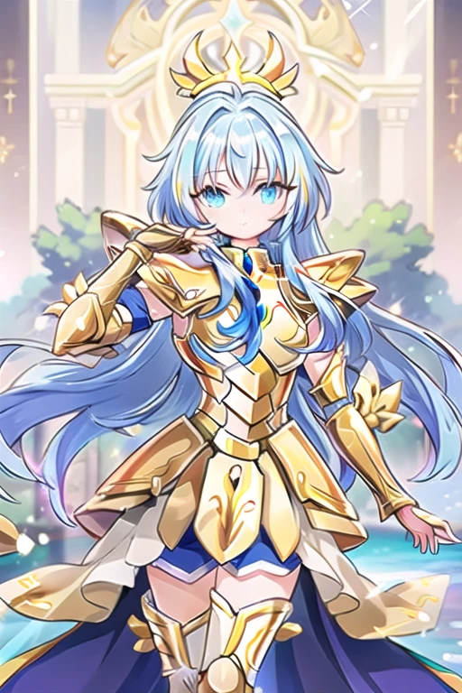 Une femme, 25 ans, mangas, cheveux longs, cheveux multicolores, details, Saint Seiya, Hyoga, Cygnus, God Cloth, mythycal armor, Saint Seiya Cosplay, armure de chevalier, myth cloth, Hyoga cosplay, Scandinavie, hiver, swam designed armor, glacier, neige