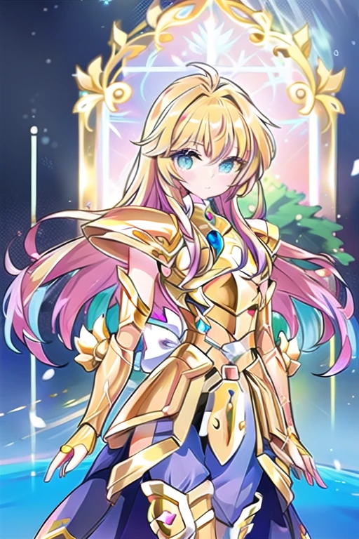 Une femme, 25 ans, mangas, cheveux longs, cheveux multicolores, details, Saint Seiya, Hyoga, Cygnus, God Cloth, mythycal armor, Saint Seiya Cosplay, armure de chevalier, myth cloth, Hyoga cosplay, Scandinavie, hiver, swam designed armor, glacier, neige