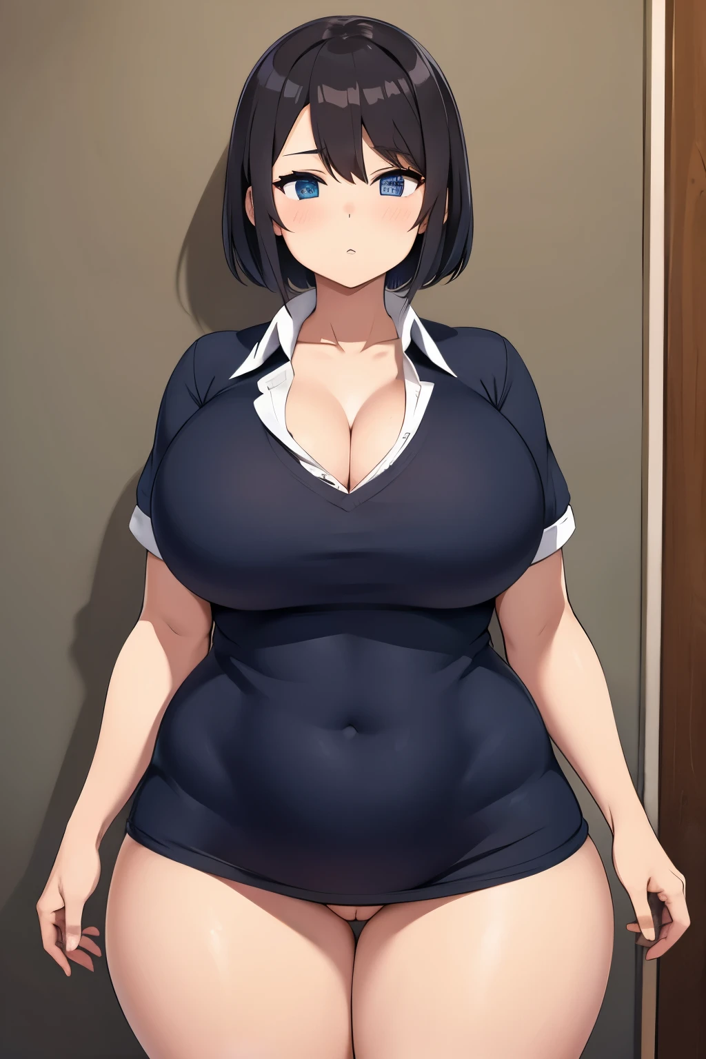 thick thighs,bottomless, apenas de camisa
