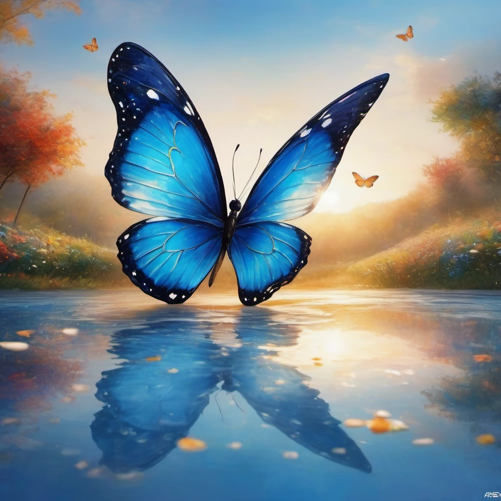 Produced by ais-rcn,8k Photo,letter,Like a blue butterfly,Dancing with the Pen,Transform ideas into beautiful works of art,Flexible,Side light