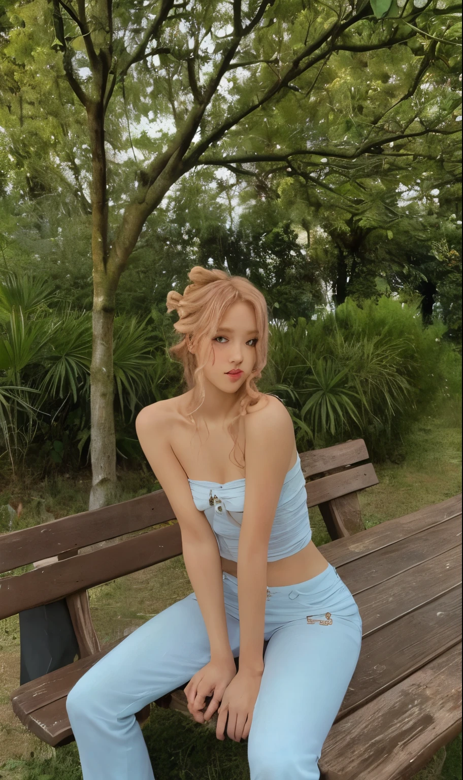 Rose curly blonde hair