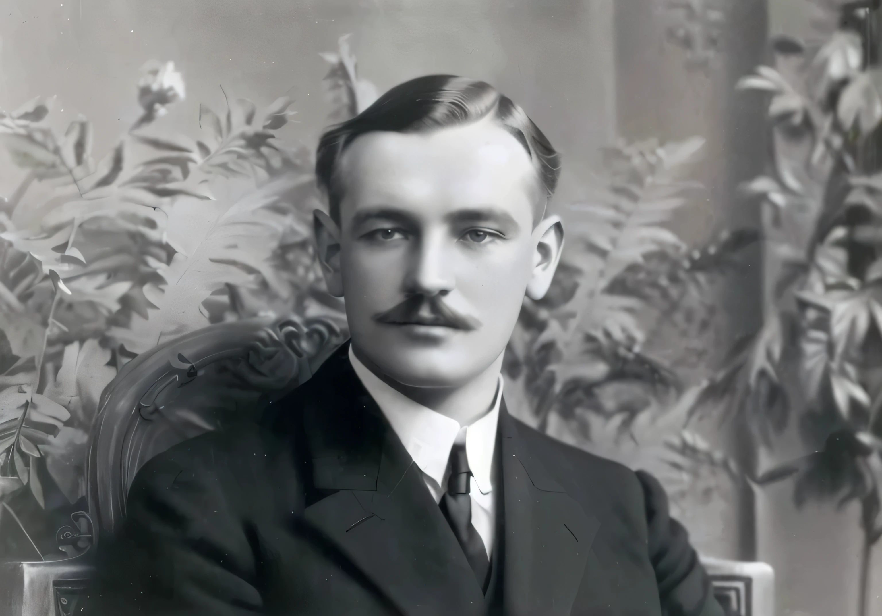 arafed photo of a man in a suit and tie sitting in a chair, edwin longsden long, theodore ralli, ted naismith, frank stephenson, james gleeson, sydney mortimer laurence, arnold armitage, john longstaff, james daly, george hull, francesco may wilson, arthur rachham, william higginson, thomas edgar stevens, frederick bacon