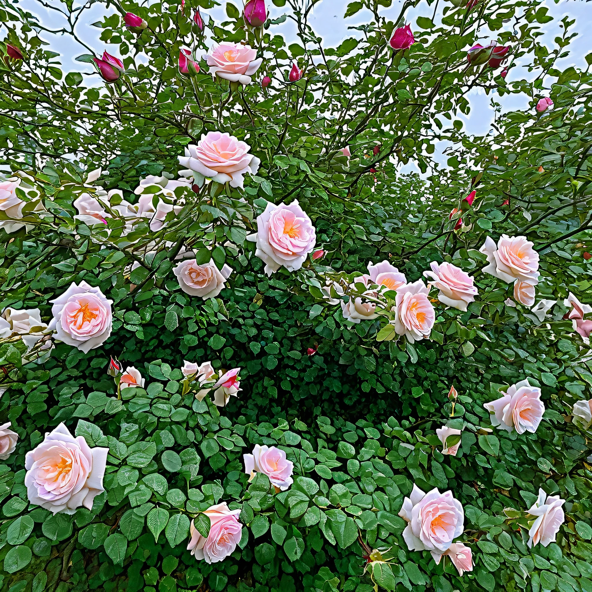 auto focus photo of roses on a tree