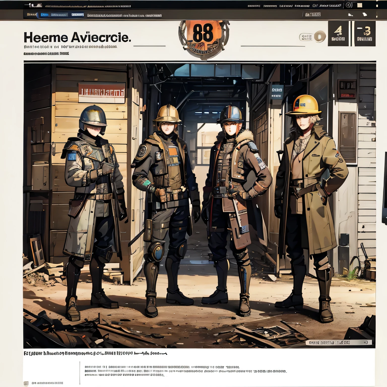there are four men in helmets standing in a line, cyber steampunk 8 k 3 d, television screenshot, the fifth series, mugshots, anthropomorphic machine, standing in wasteland, wales, promotional shot