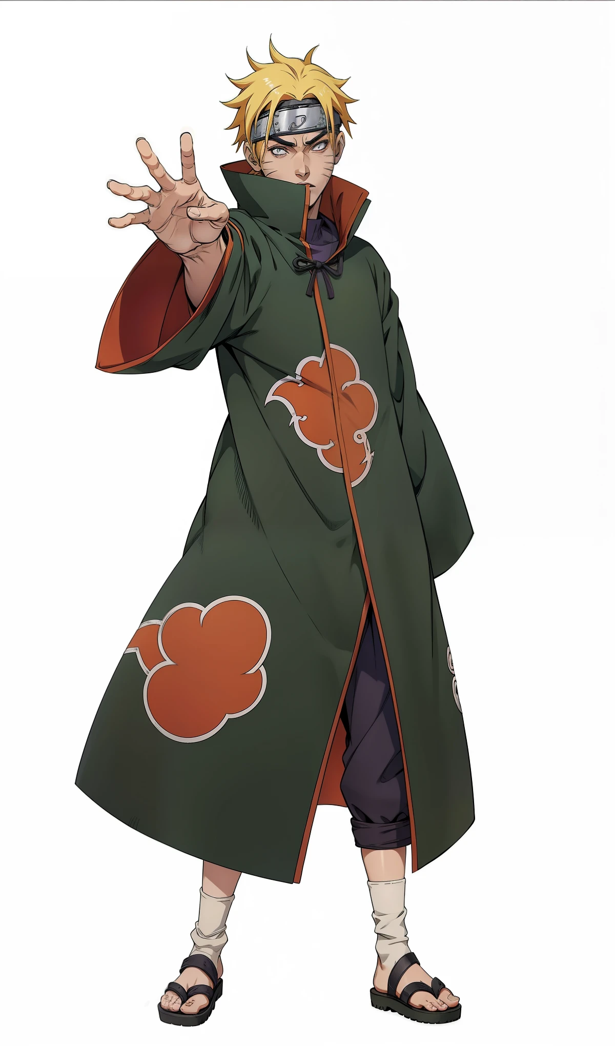 Pain de Naruto, personagem, realista, cabelo laranja escuro, olhos Roxo, roupa preta, nuvens vermelha, Akatsuki, 8k, bonito