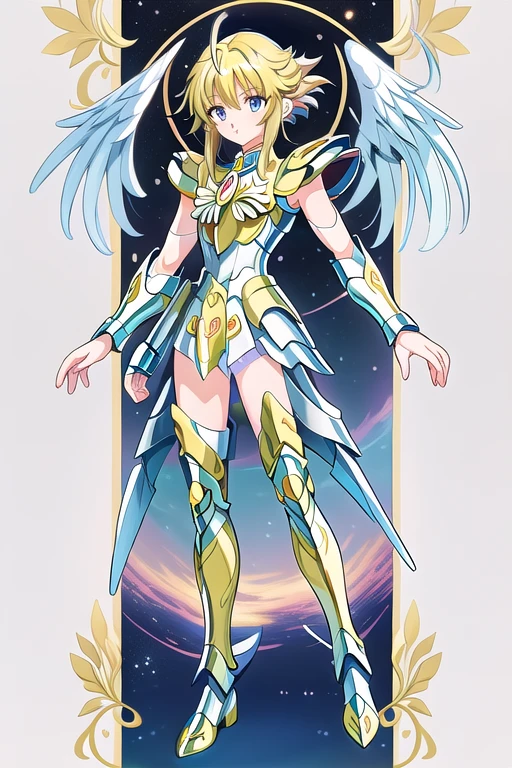 Une femme, 25 ans, mangas, cheveux longs, cheveux multicolores, Saint Seiya, Hyoga, Cygnus, God Cloth, mythycal armor, Saint Seiya Cosplay, armure de chevalier, myth cloth, Hyoga cosplay, Scandinavie, hiver, swam designed armor, glacier, neige
