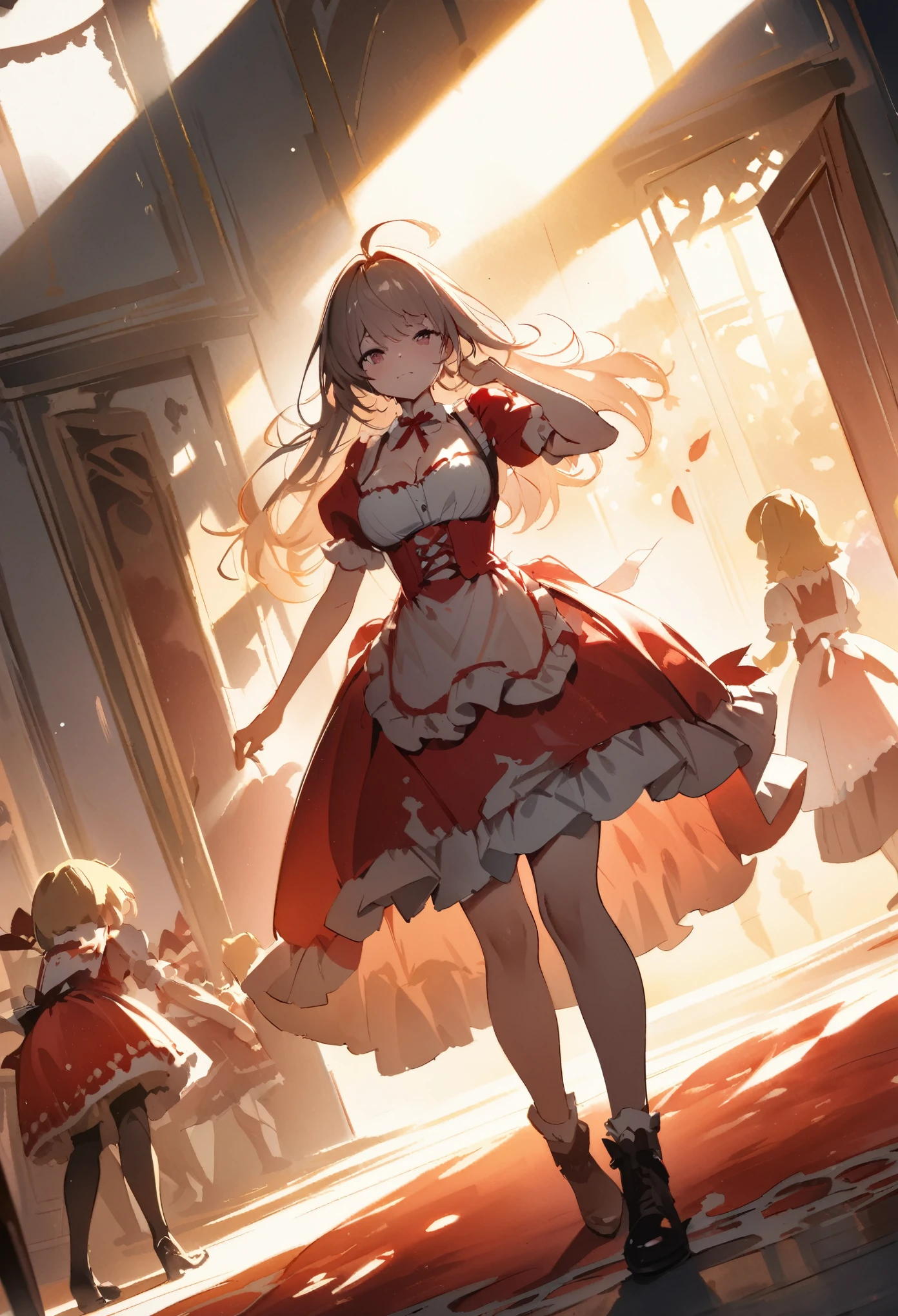 watercolor, highres, top quality, best quality, paid reward available, High-quality illustrations, unparalleled masterpiece, perfect anatomy, absurdres, Hansel and Gretel, good lighting, cinematic shadow, dynamic angle,