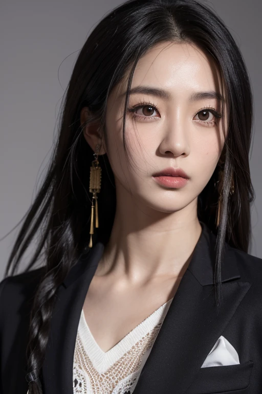 (highest quality, masterpiece),(Half Body Portrait: 1.4),降谷建志という名の50歳の黒人アメリカ人女male性のRAW UHDポートレート写真, Milk chocolate skin, Sunburn, Intricate eye detail, Dreadlocks, Muscular chest, super high quality, (male:1.5), (Asian:1.5), Modeled, (good looking:1.3), (Big eyes:1.3 ),(dark blown eyes:1.2),  (Black suit:1.3),(office)