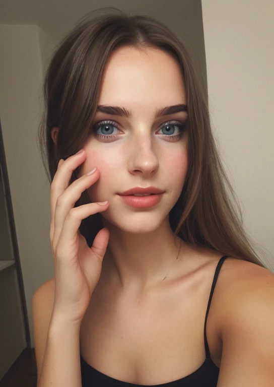 a selfie of a pretty young woman, taken with iphone camera