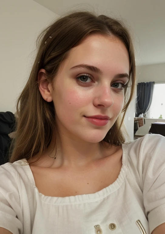 a selfie of a pretty young woman, taken with iphone camera