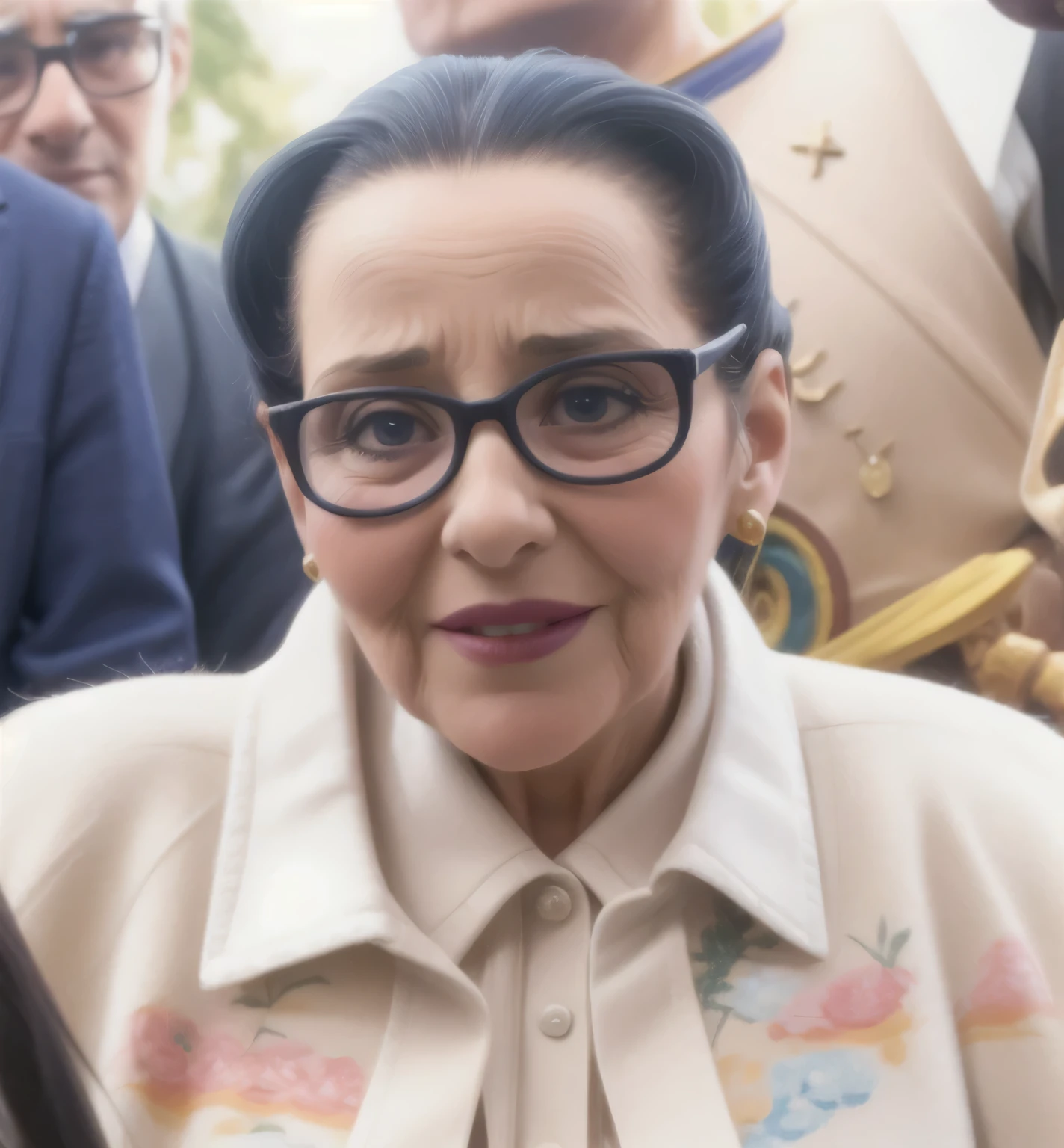 mujer,realeza marruecos , tiene 87 ,ella esta mirando al frente