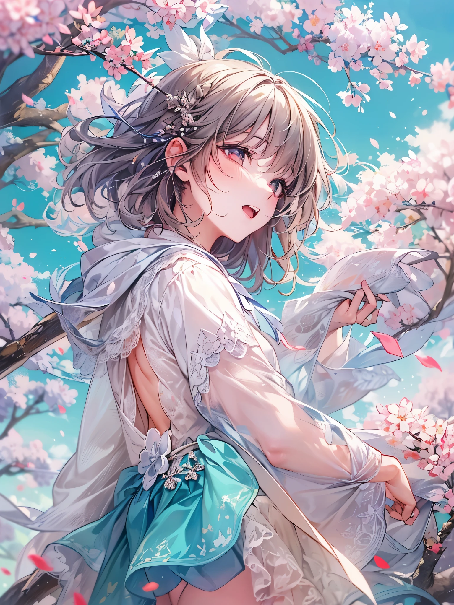 ((highest quality)),(Ultra-high resolution),(Very detailed),(Detailed Description),((The best CG)),(A masterpiece),Ultra-precise art,Amazing drawing art,(Art with precise detail:1.5), From spring to summer, breath of life, blue sky,