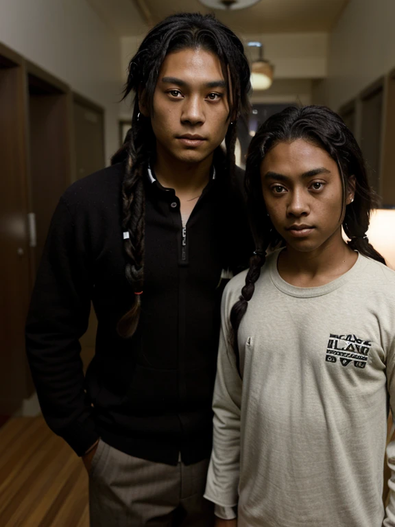 An Asian ager with dreadlocks named Kenji Furuya,And he has tanned dark skin,Wear a black suit,(Adult man:1.4), (Big eyes:1.3)