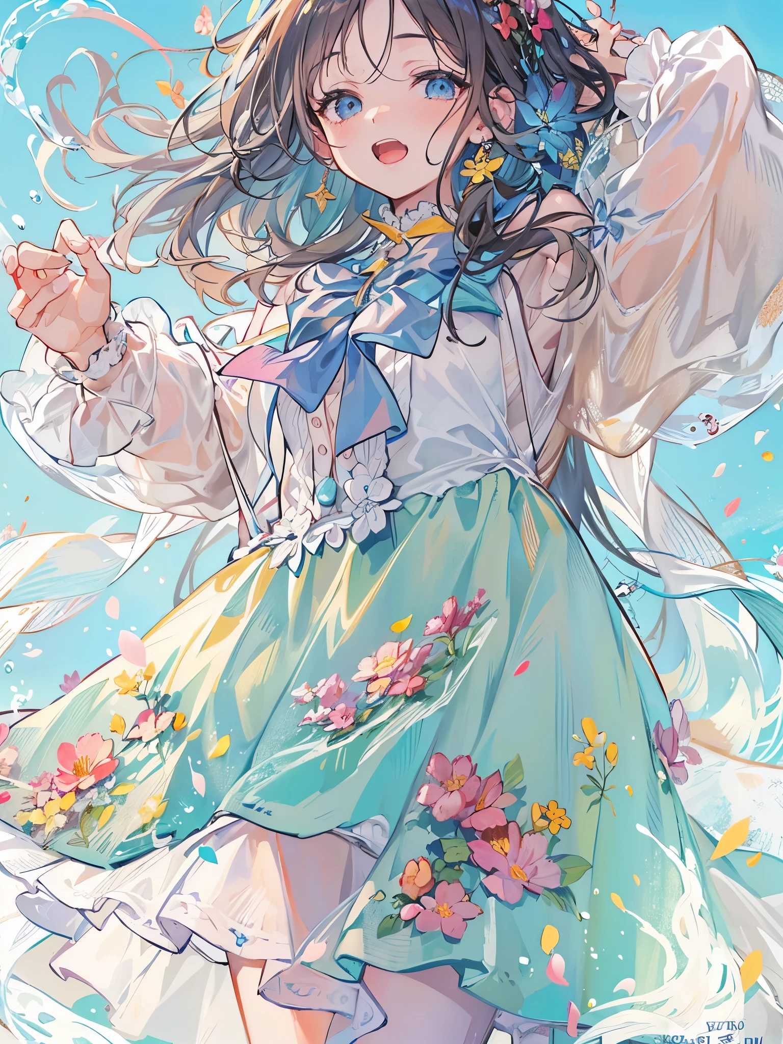 ((highest quality)),(Ultra-high resolution),(Very detailed),(Detailed Description),((The best CG)),(A masterpiece),Ultra-precise art,Amazing drawing art,(Art with precise detail:1.5), From spring to summer, breath of life, blue sky