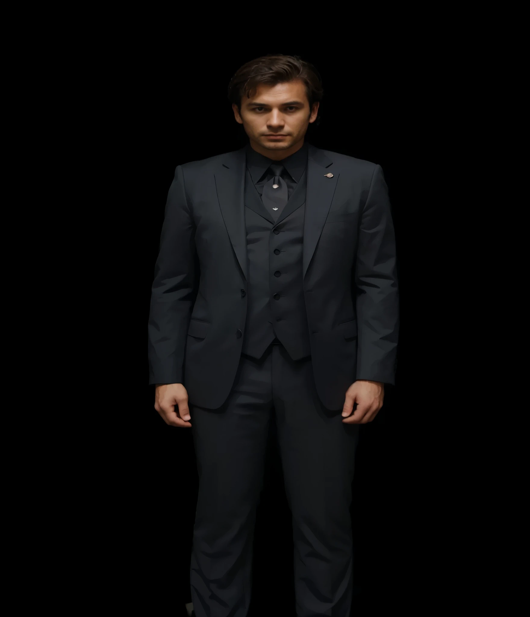 man in suit, with big angel wings, in the city of Brasilia