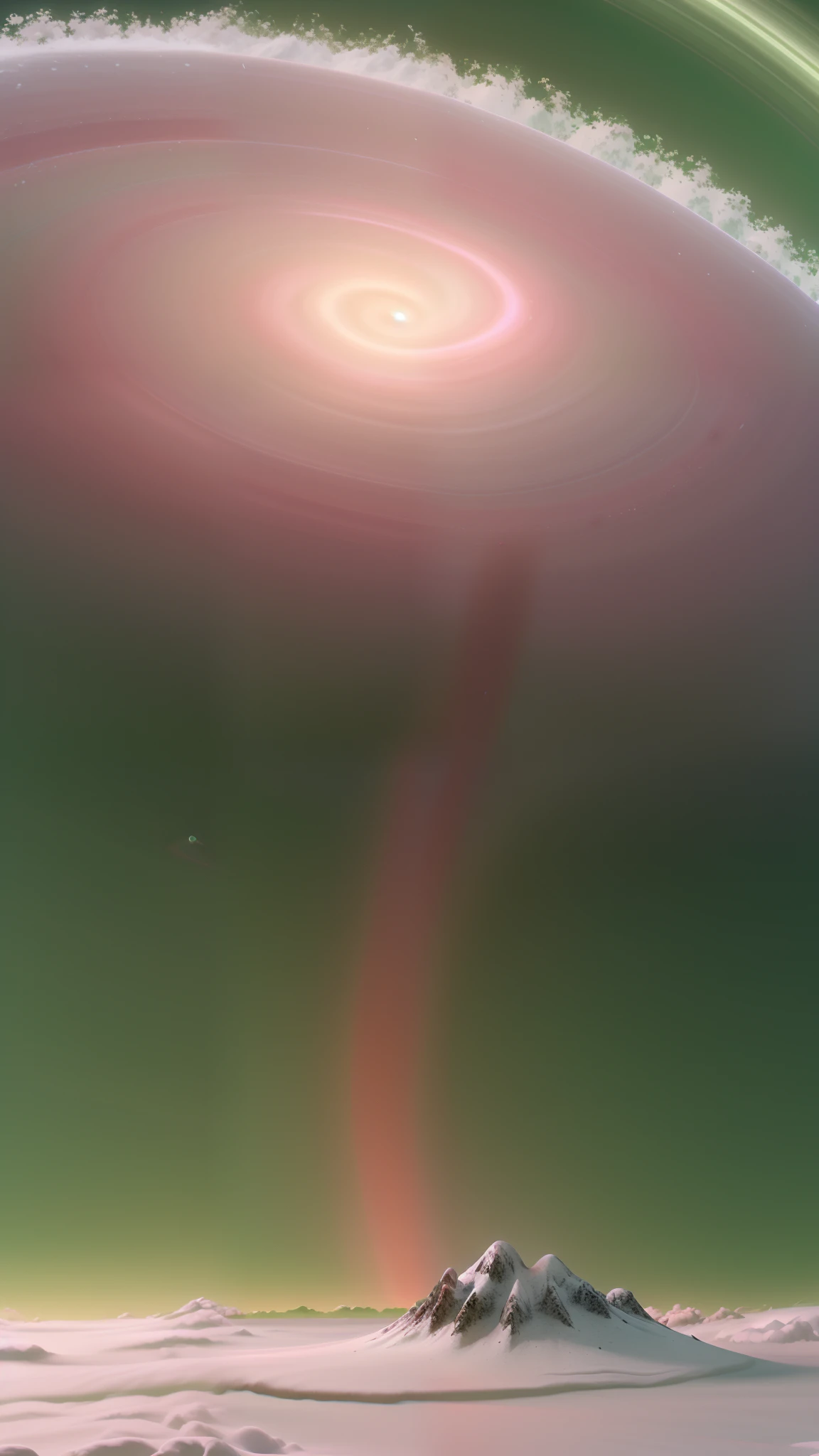 alien landscape, rings of red Saturn in the sky, maroon highest waterfall creeping over a snow-white cloud cover , snow tsunami, green floral tornado, beautiful,lumen,professional photo,beautiful,3d, realistic,64k, high resolution, high detail, cgi, hyperrealism,f/16.1/300s.highly detailed digital painting,bright and juicy photorealistic painting,landscape nature