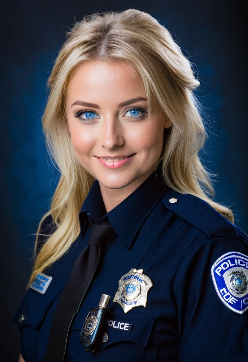 HD photo of beautiful mshn_lolataylor dressed as a police officer, closeup
