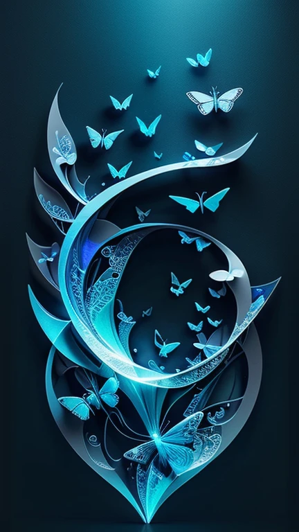 blue butterfly, (many blue butterflies), Accent Lighting, Volumetric Lighting, backlighting, (Fractal Art:0.9), (Abstract art:1.6), (Highly detailed), (high resolution), (Best quality), (masterpiece)
