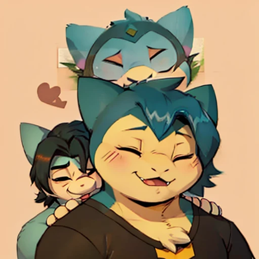 ((Pokémon snorlax male gay )) ,((BLUE Tied Hair)), sample face  , eyes Closed ,  Concept art