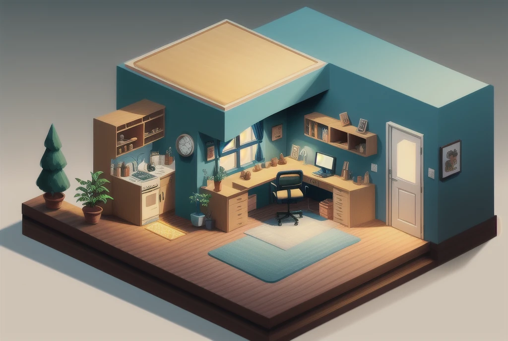 Isometric room illustration
