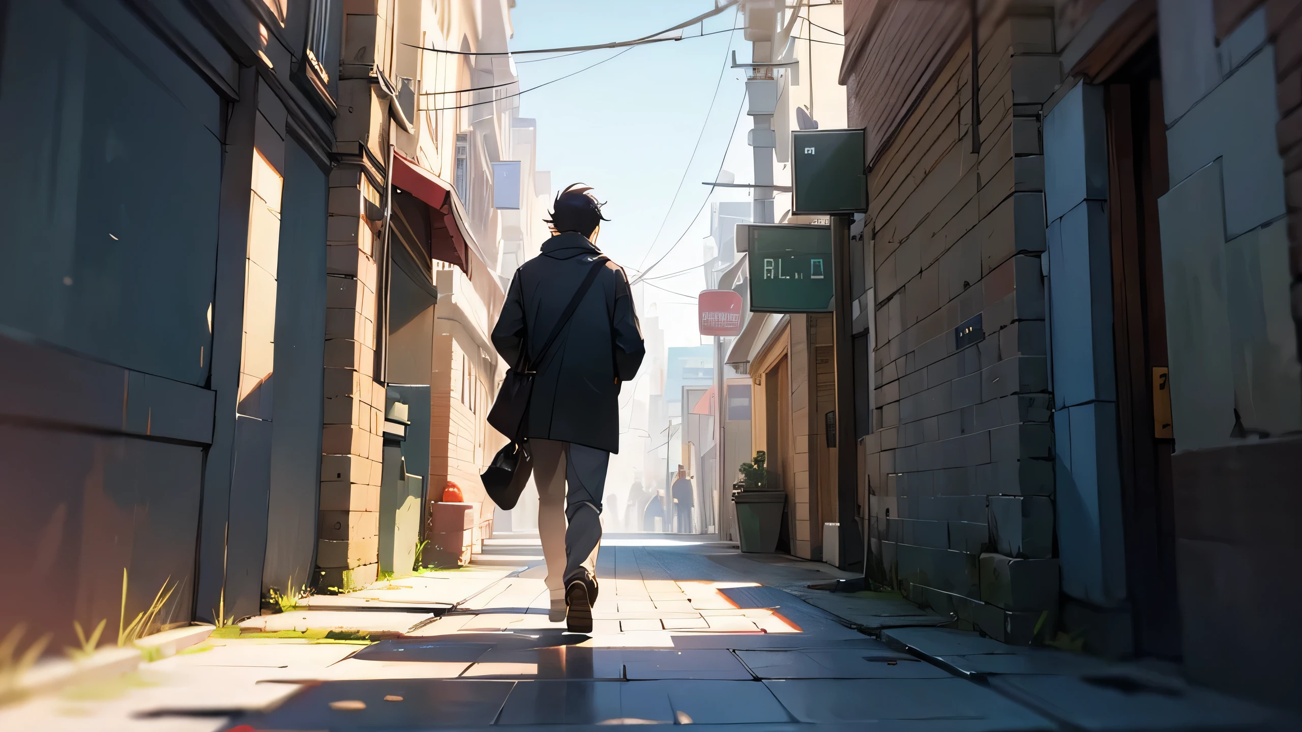 a men walking around