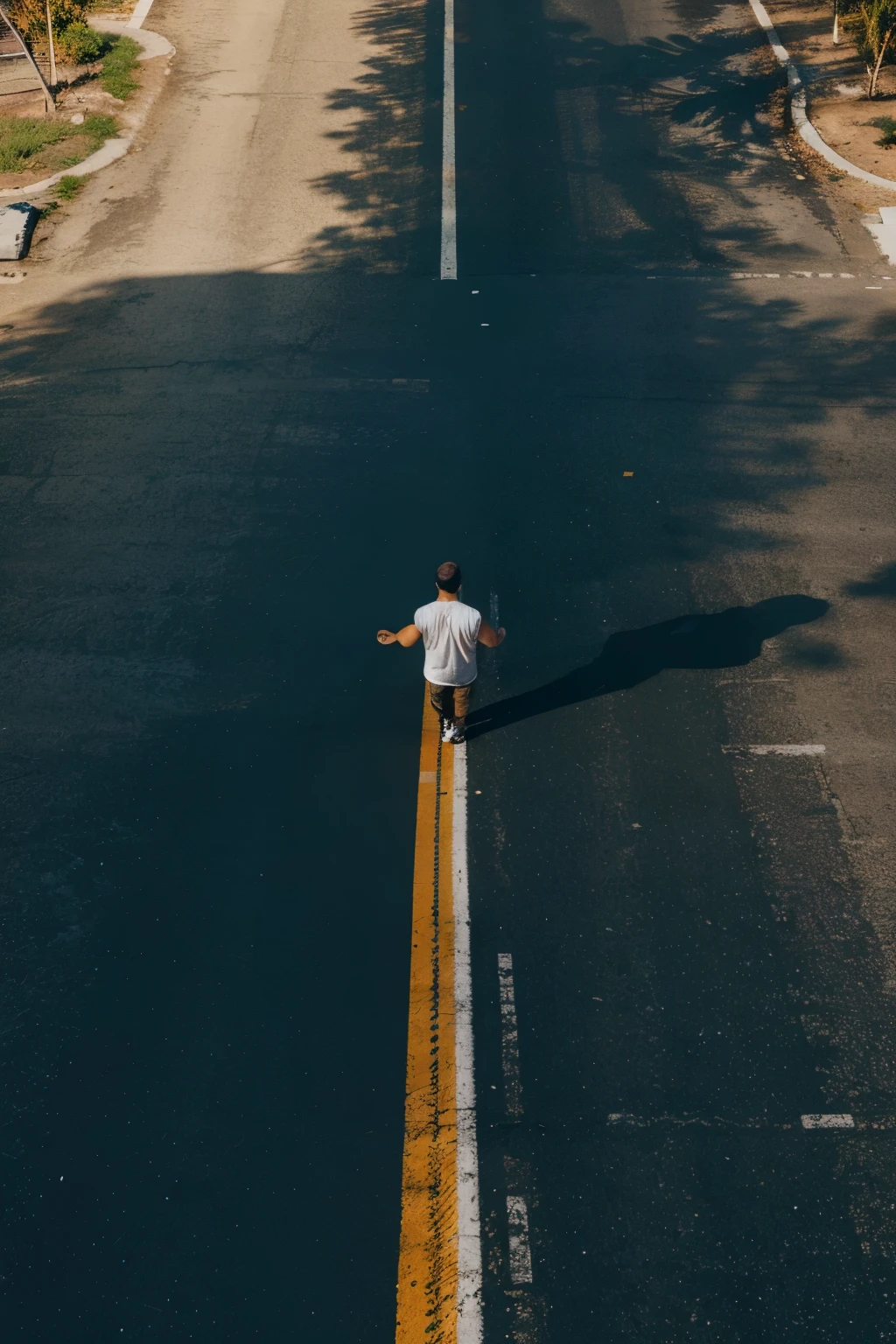 Illustration of a man at an intersection, looking straight ahead with a determined expression, while several paths stretch before him, representando as diferentes escolhas que ele pode fazer em sua jornada de vida. Ao fundo, one may include a symbolic image of a heavenly inheritance or an open door, representando as promessas de Deus.