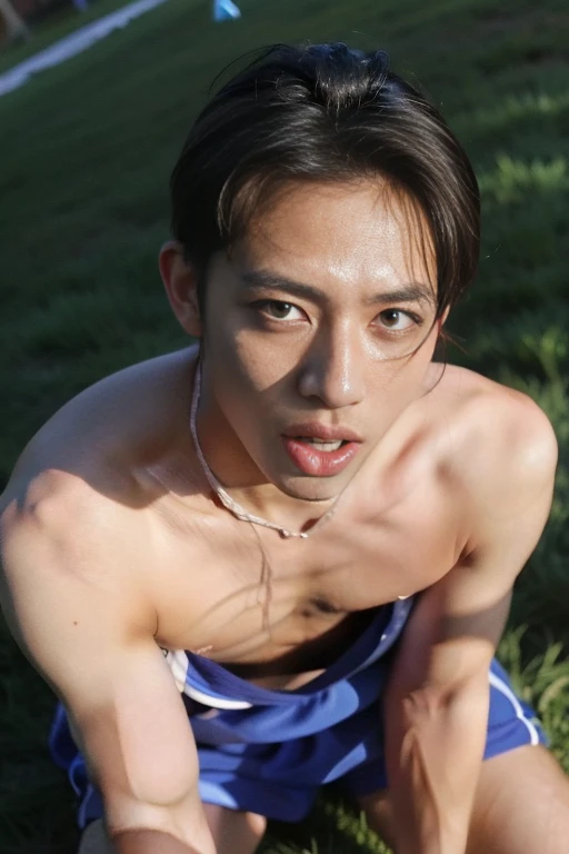 Boy on rugby field,sweat leggs,Photos during exercise, topless masculine,Exquisite facial features,virile,musculature,rich facial detail((micro thong ))closeup cleavage , sexy , NSFW. ,eroticism , erect nipples. Long hard nipples , swollen nipples , full length shot(fls) , sexy ,NSFW , eroticism , (((thirsty face for my cum))) , blushed face , kneeling Infront of me , cum shoot on his tongue, choking the neck