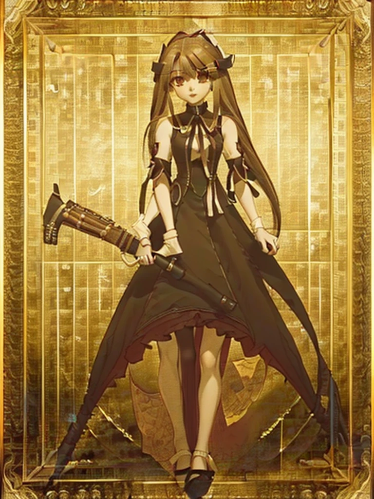 ((((gran calidad ++ Extremely detailed high resolution)))), (((very aesthetic))), ojos expresivos, (((Cara perfecta))), (((face symmetrical))), ((good anatomy)), (((manos perfectas))), (((8k))), UHD, Fondo de pantalla HD, (((alta calidra detallada, (((1girl))), (((Date A Live))), (((Illyasviel von Einzbern))), (((fullbody))), ((((asymmetrical hair)))), ((((asymmetrical clothes)))), (((mature female))), (((blond and black hair))), ((((cuerpo completo)))), (((heterochromia))), (((cabello negro))), (((Milfication))), (((hembra madura))), (((hombros estrechos))), (((pechos grandes))), (((cintura estrecha))), (((ta goth dress))), (((dress))), (((ribbon))), (((gothic fashion))), (((gothic))), (((Flintlock Pistol))), (((Musket))), ((((hands occupied)))), ((((holding arms)))), (((18 year old beautiful girl))), Dedos detallados, Dedos precisos, Manos no antinaturales, strange eye, ojos rojos, escote, colas gemelas de pelo negro,