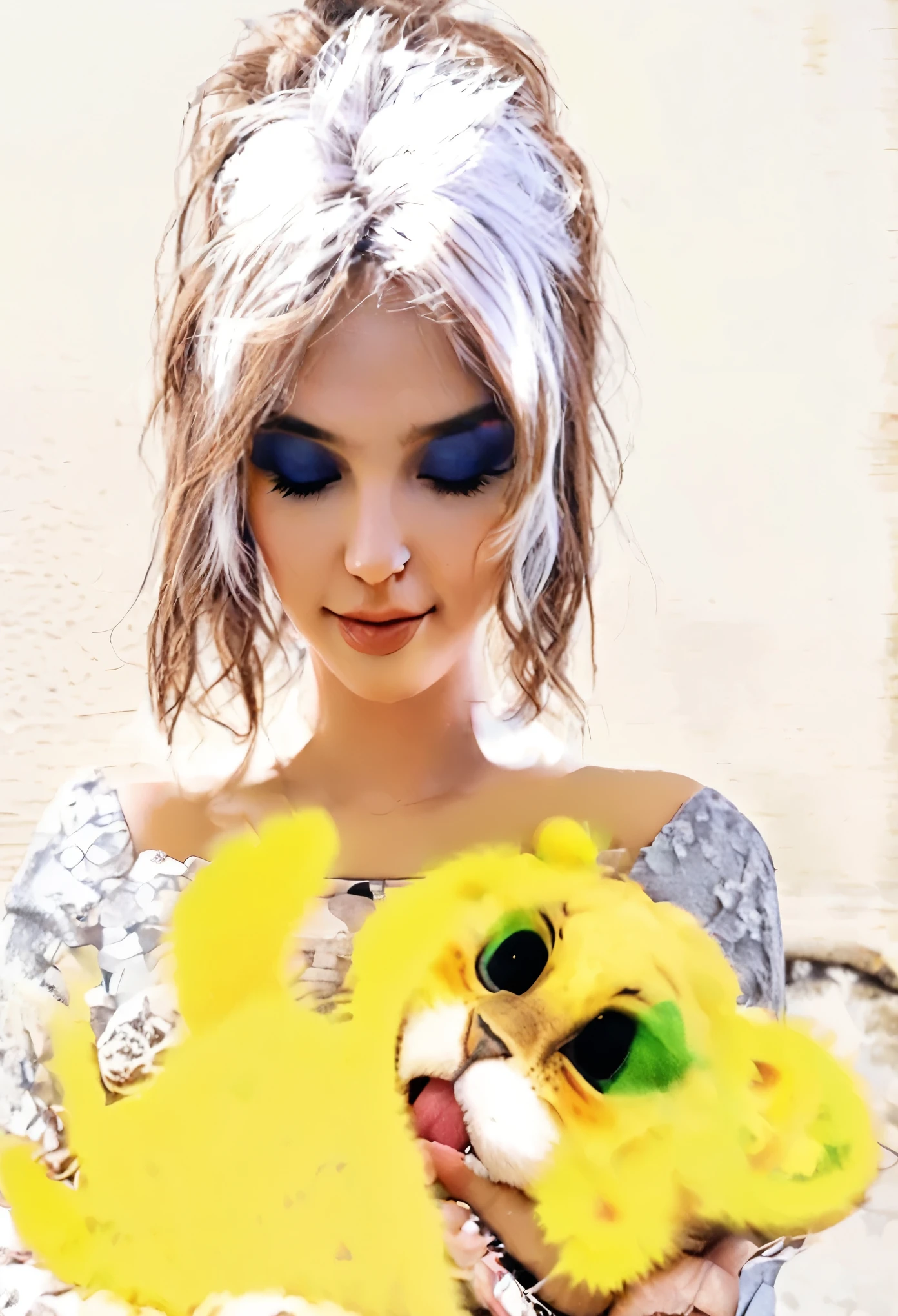 paint her hair with the dark coffee color and texturize them well with fine details