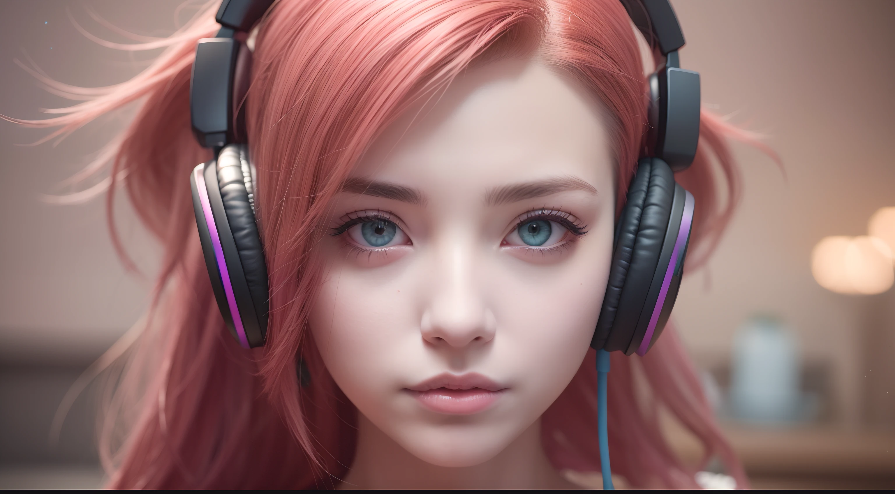 garota com fones de ouvido,hair color rainbow eyes red cyberpunk,8K extremamente detalhado, suave, high resolution, ultra qualidade, olhos altamente detalhados, boca altamente detalhada, brilho facial altamente detalhado, iridescente, Global illumination, movimento de cabelo real, Luz de verdade, sombra real, Rosto verdadeiro, High definition, 2k, 4K, 8k, 16K, Luz realista, sombra realista, olhos brilhantes, olhos fluorescentes, luz suave, Luz dos Sonhos,anime, 3d, Japan, pixar, obra de arte, melhor qualidade, posando com lamborghini