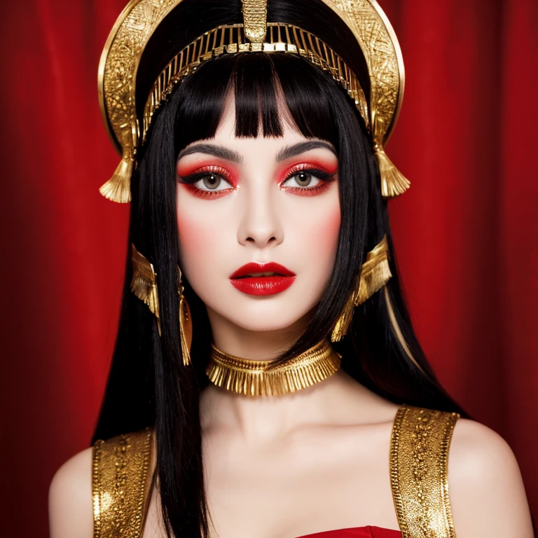 Cleopatra vii labios rojos gruesos seductora faraona