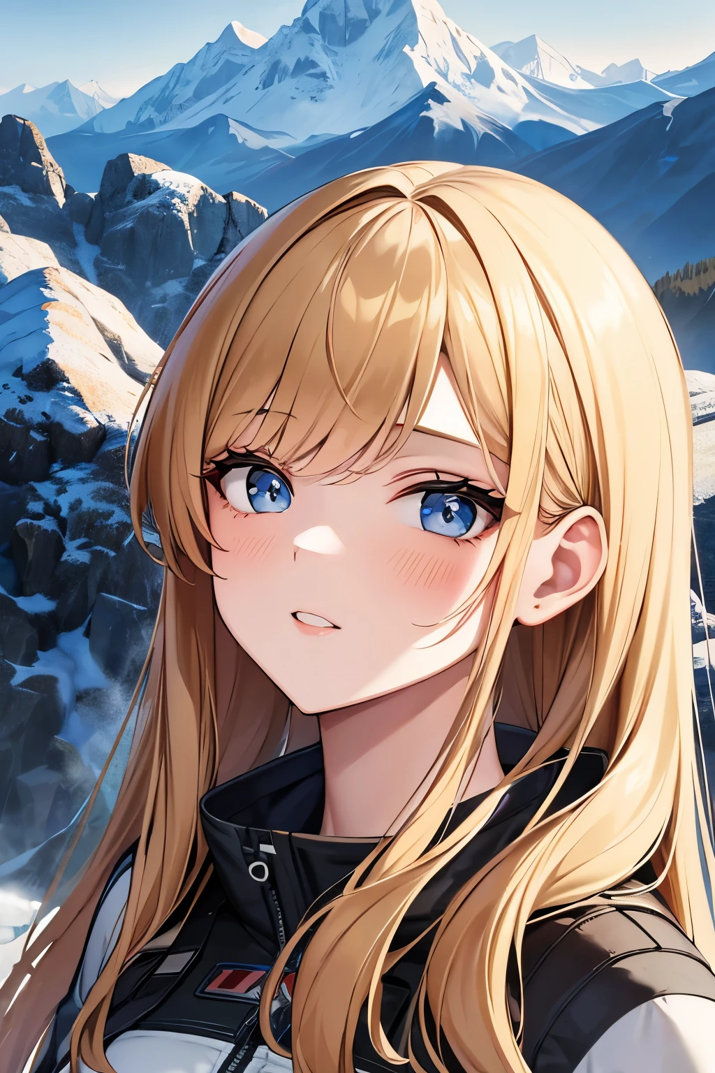 Masterpiece, best quality, beautiful face, beautiful girl, mountain, mountain climbing, mountain girl,