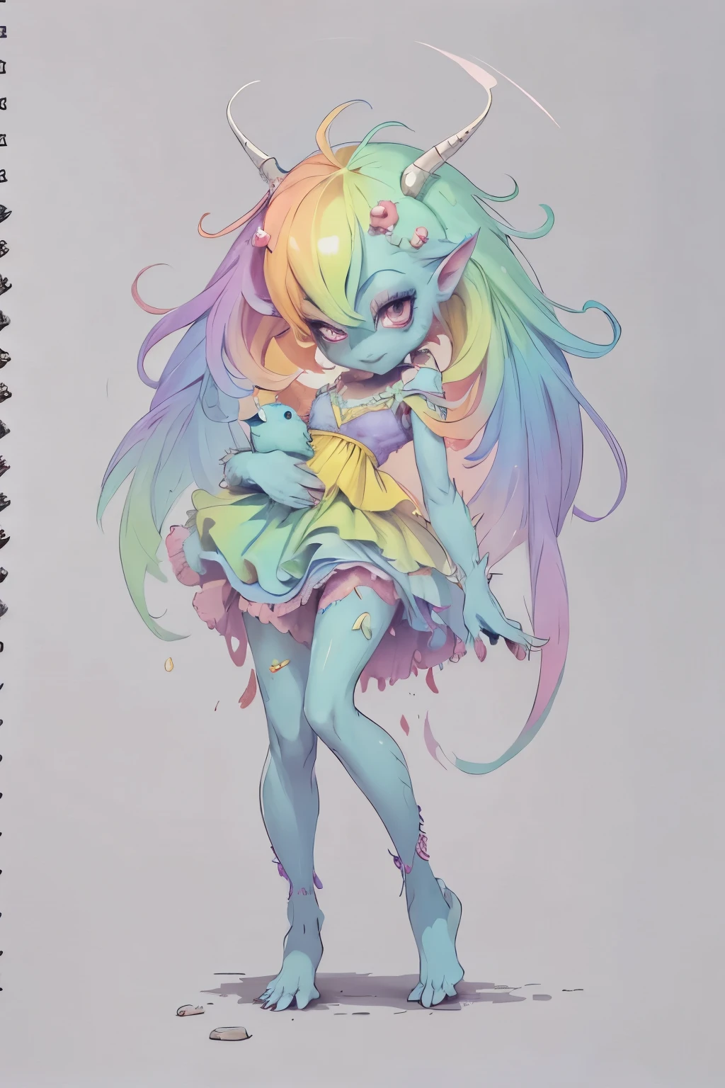 Creature magic,coloful,rainbow,female,cute,pretty,fly,monster