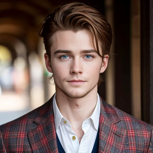 color photo of a perfect irish man, focus on the face, color photo.