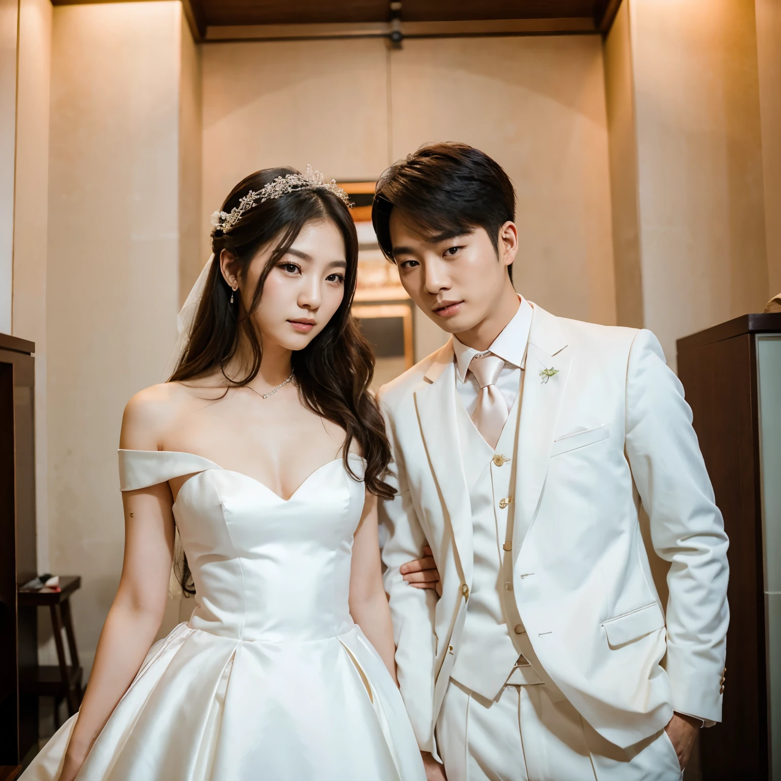 Wedding photoshoot of a straight Korean couple