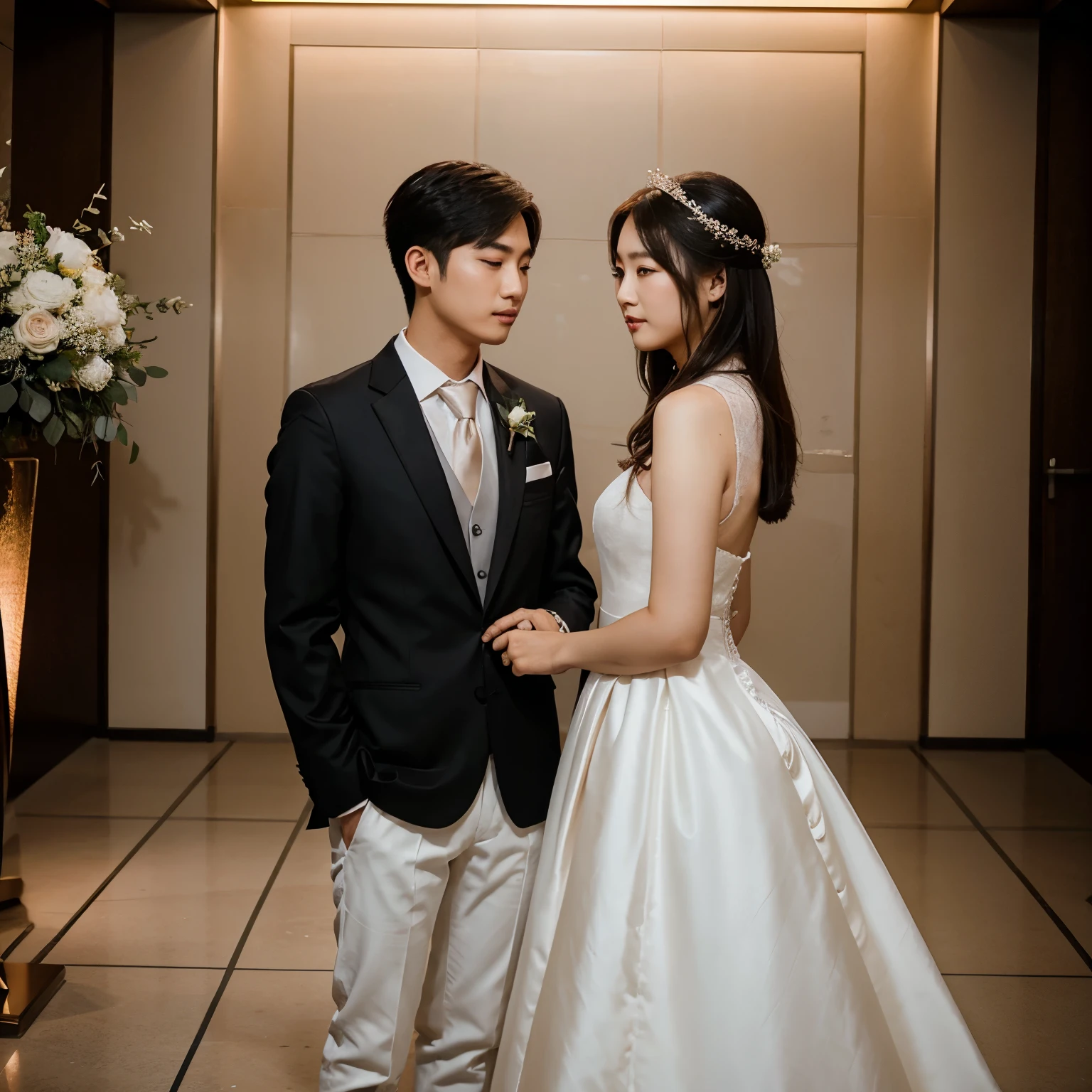Wedding photoshoot of a straight Korean couple