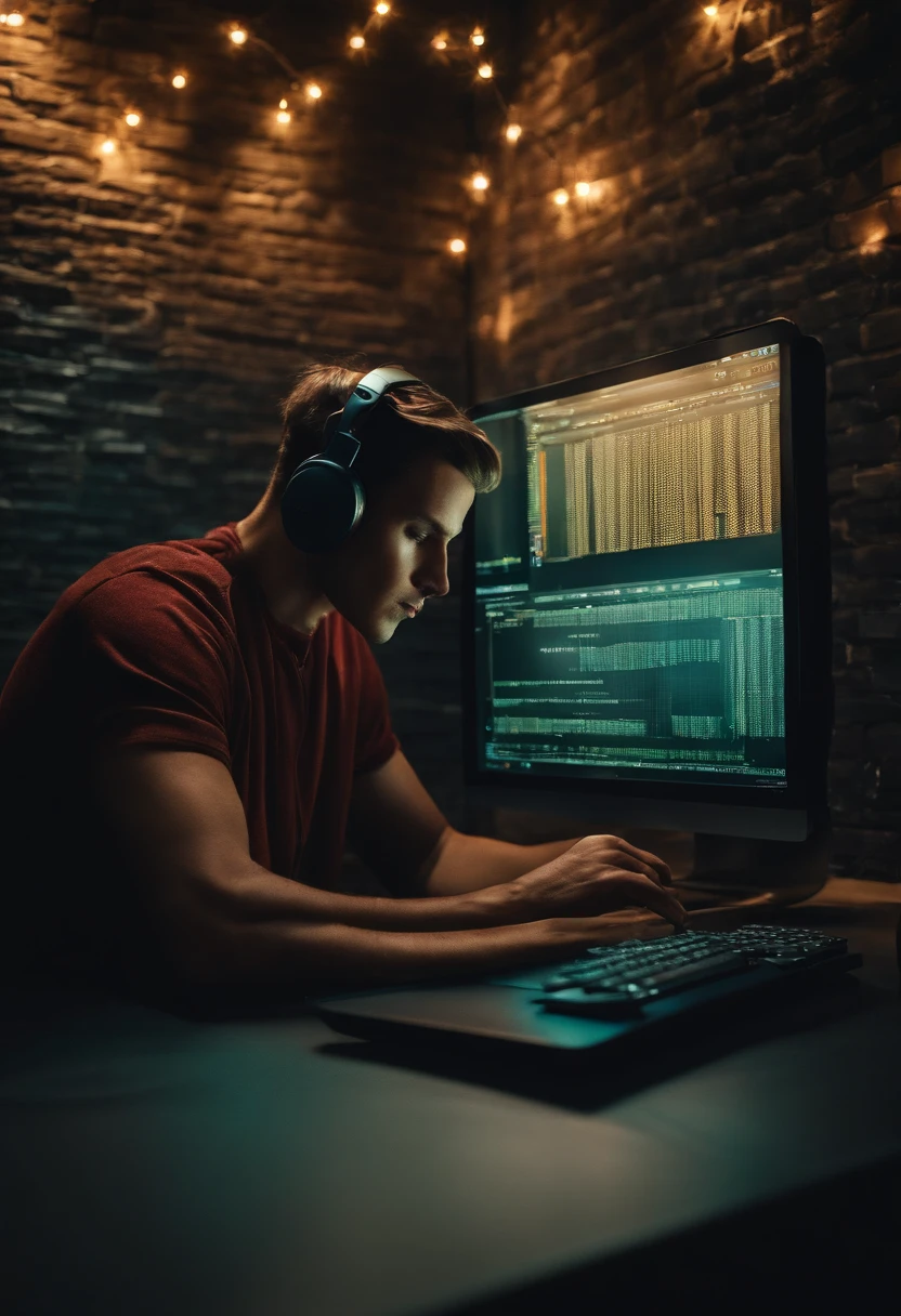 A person typing things about someone else anonymously on the internet using a computer in a dark room