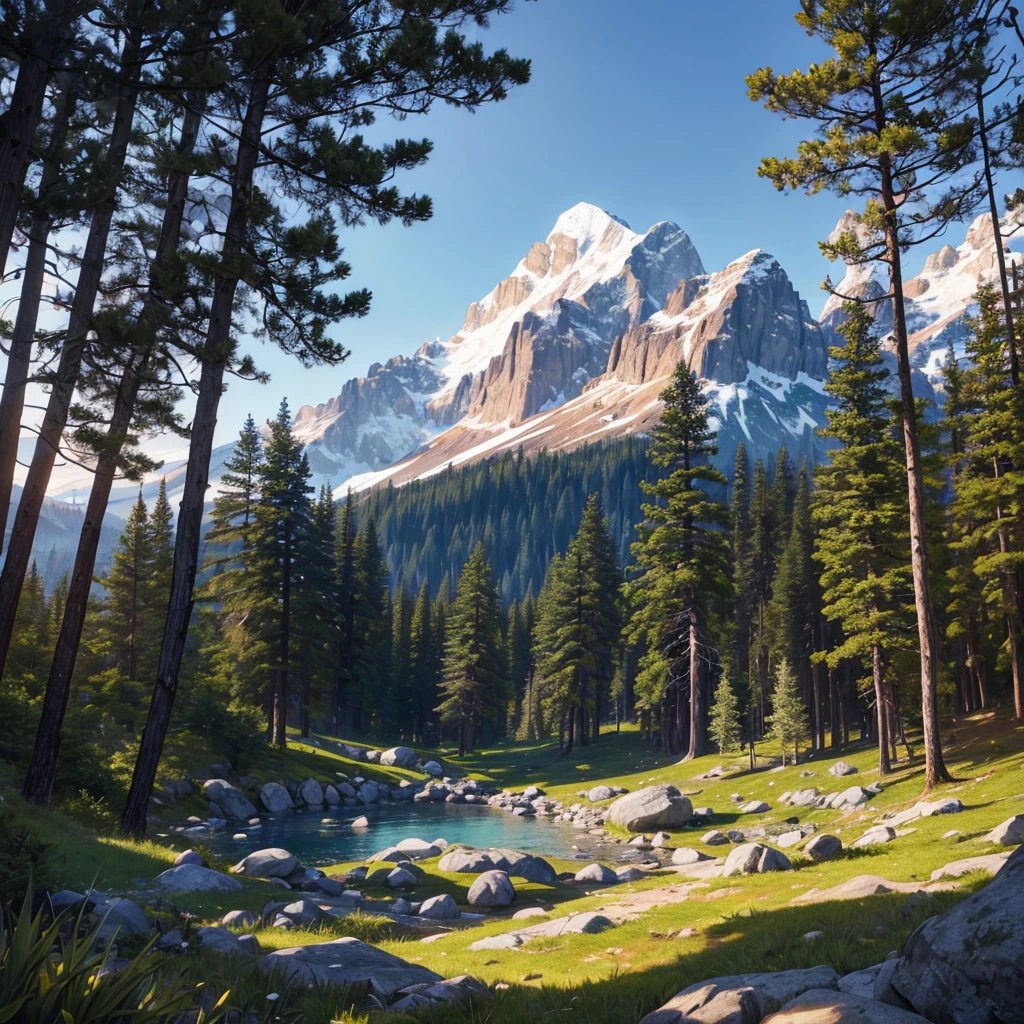 (best quality,4k,8k,highres,masterpiece:1.2),ultra-detailed,(realistic,photorealistic,photo-realistic:1.37),a person camping in the mountains,outdoor adventure,nature scenery,hiking expedition,serene atmosphere,campfire,beautiful starry night,tents amidst trees,panoramic view of the mountains,sunrise over the peaks,warm campfire glow,crisp fresh air,peaceful solitude,freshly brewed coffee,backpackers' gear,hiking boots and backpacks,natural sunlight filtering through trees,majestic pine trees in the background,clear mountain stream,soft breeze rustling leaves,tranquil nature sounds,adventure seekers,serene escape from city life,distant sound of wildlife echoing in the wilderness,campfire smoke rising into the sky