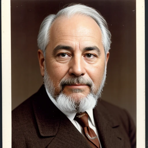 color photo of a  Abramowitz man, focus on the face, color photo.
