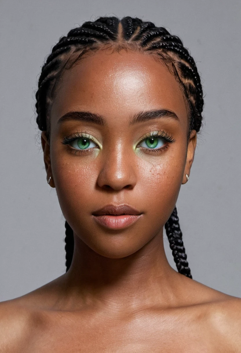 full body image of a ((Nubian1.5)) Queen of Nubia, ((light green hazel eyes:1.5)), woman from Cush, Cushite-Nubian warrior, beautiful ((black female:1.2)), dark-skin woman, realistic skin:1.2, freckles, (finely detailed skin textures:1.2), skin pores visible, perfect cinematic lighting, very small and skin blemishes and imperfections, black hair, box braided hair, box braid, Graceful Midnight Angel of God, beautiful d&d character portrait, colorful fantasy, detailed, realistic face, realistic photo, intricate armor, fiverr dnd character, Afrocentric, stanley artgerm lau, ilya kuvshinov, artstation, hd, octane render, hyperrealism, unreal engine, attention to detail, Hyper-detailed, insane details, Beautifully color graded, Unreal Engine, DOF, Super-Resolution,Megapixel, Cinematic Lightning, Anti-Aliasing, FKAA, TXAA, RTX,SSAO,Post Processing, Post Production, Tone Mapping, CGI, VFX, SFX, Insanely detailed and intricate , Hyper maximalist, Hyper realistic, Volumetric, Photorealistic, ultra photoreal, ultra- detailed, intricate details,8K, Super detailed , Full color, Volumetric lightning, HDR, Realistic, Unreal Engine, 16K, Sharp focus. Octane render