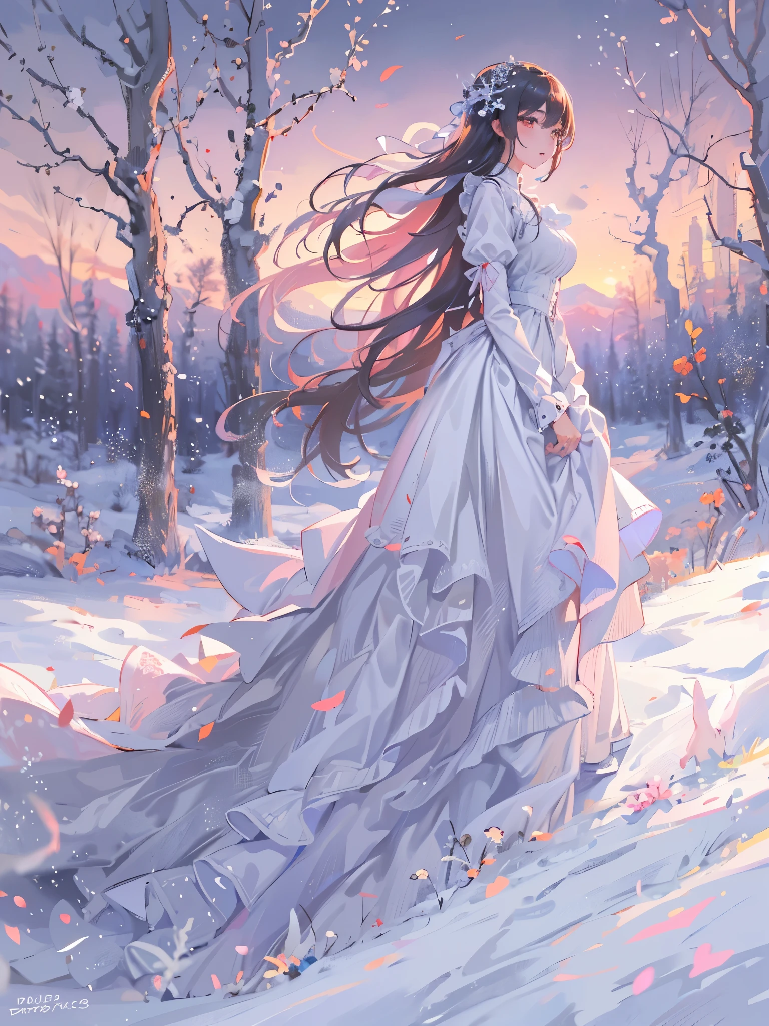 ((highest quality)),(Ultra-high resolution),(Very detailed),(Detailed Description),((The best CG)),(A masterpiece),Ultra-precise art,Amazing drawing art,(Art with precise detail:1.5), Cold winter