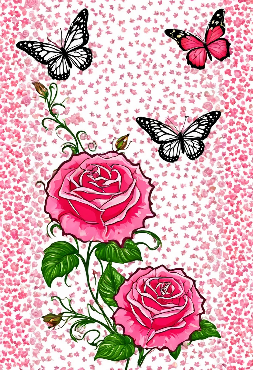 rosas y mariposas bonitas