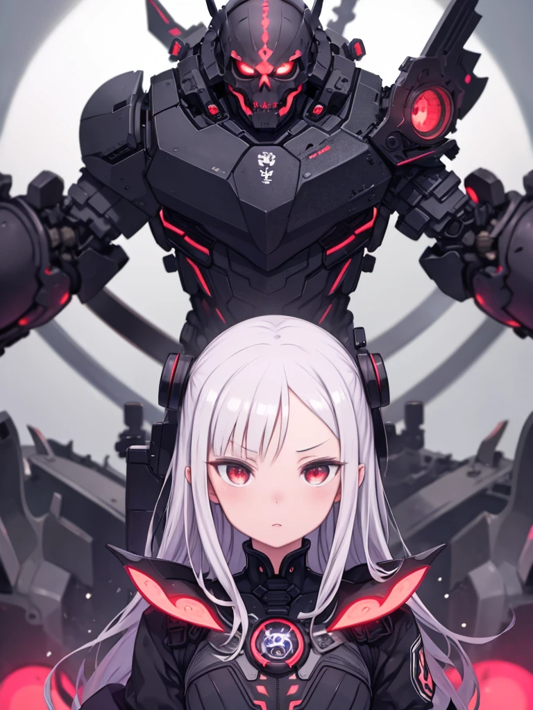 masterpiece, 最high quality, high quality, One girl, White Hair,Tentacles,Hoan Lap,spooky,Cyborg Man々,Exoskeleton,One,Perfect Face,skull,Tsk,Red colored eyes,Eyes Wide Open,Action pose,Dynamic Blur,masterpiece,Rich graphics,Storytelling Images,high quality,Blurred foreground,High resolution,High detail