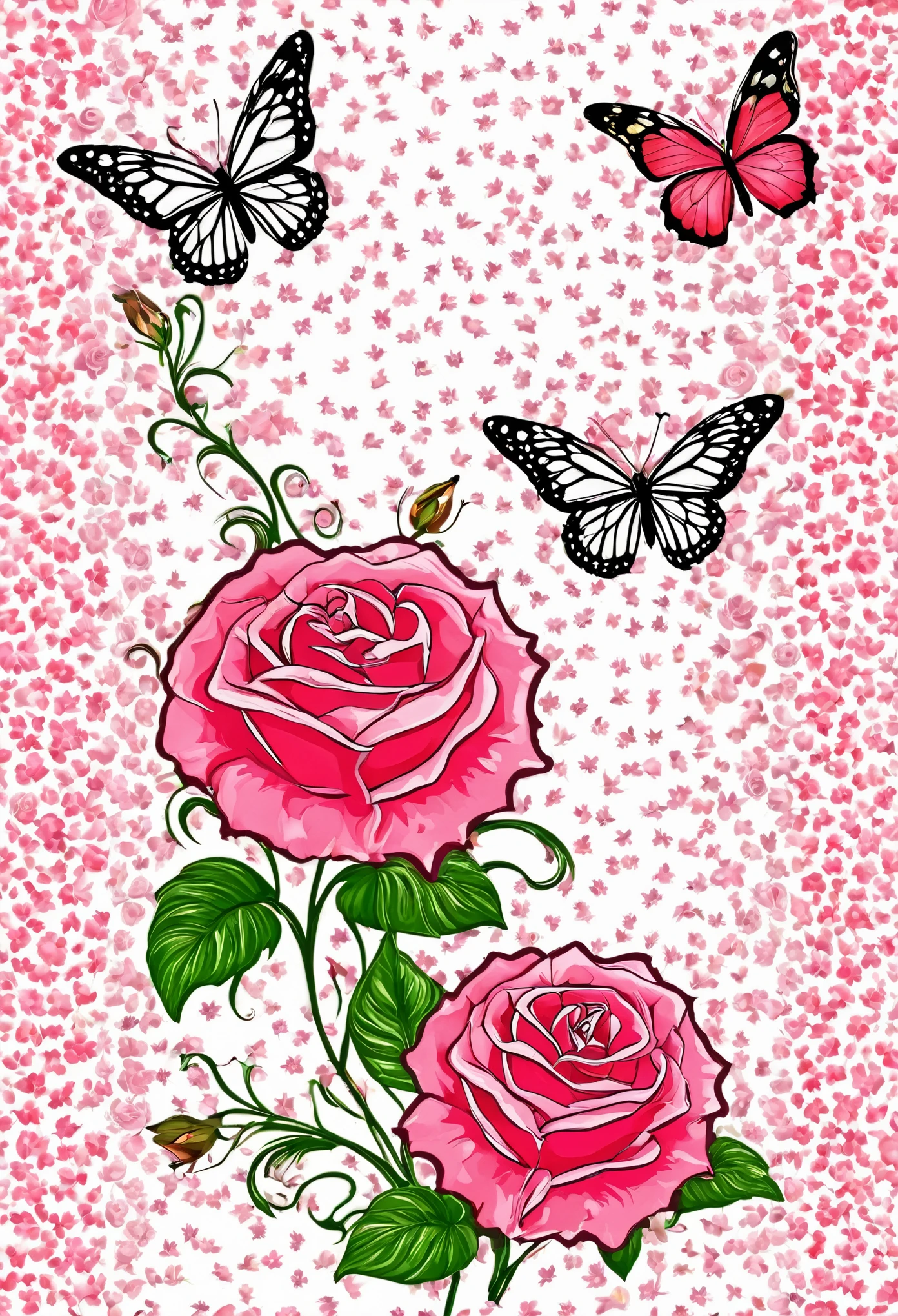rosas y mariposas bonitas
