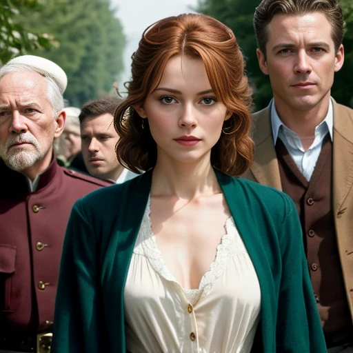 Color photo of perfect irish woman. focus on the characters' faces 4k image