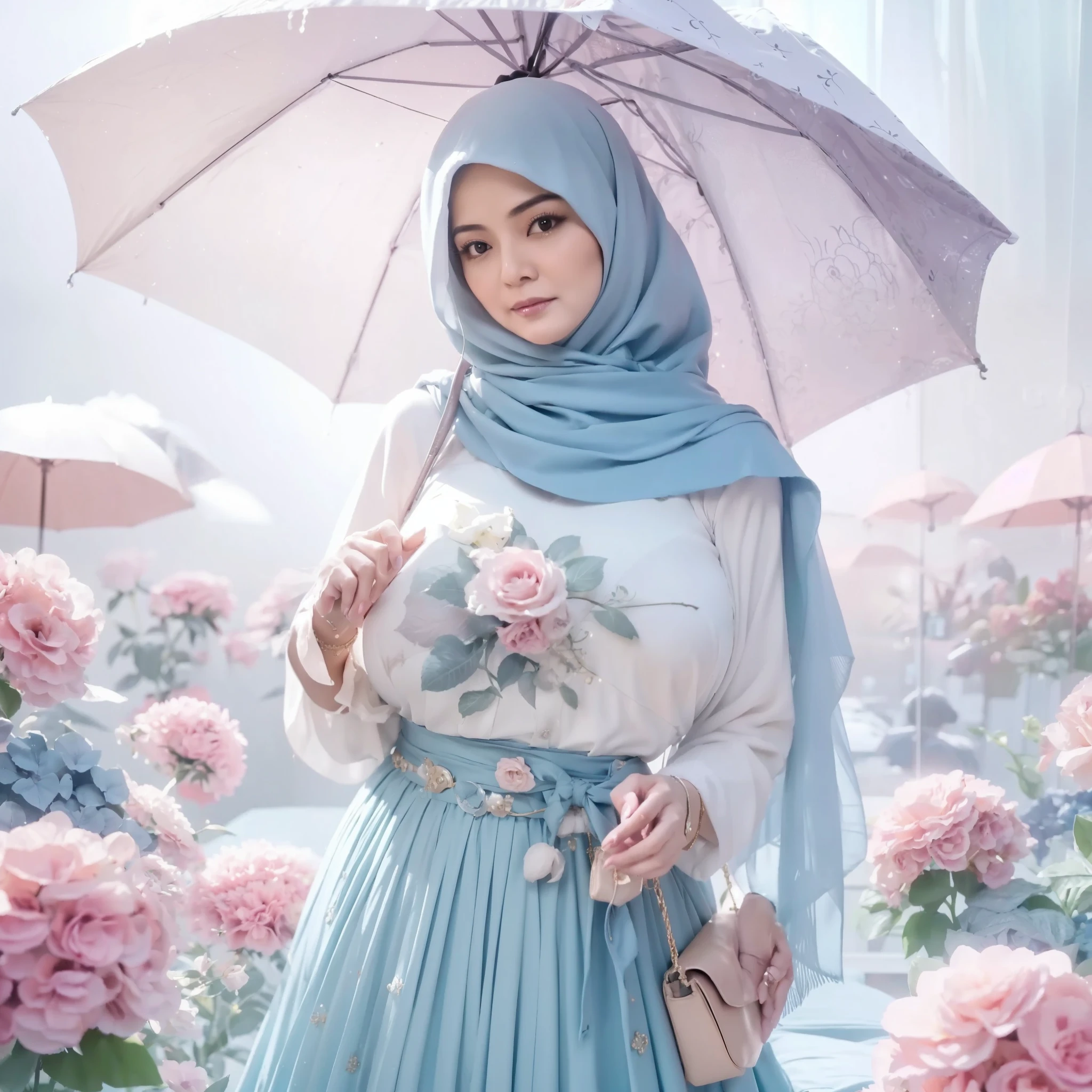 50 years Old, Hijab Indonesian mature woman, Big Tits : 66.9, Gamis, Breast out from her clothes : 1.9, at doctor office, Dark light, at Nighttime