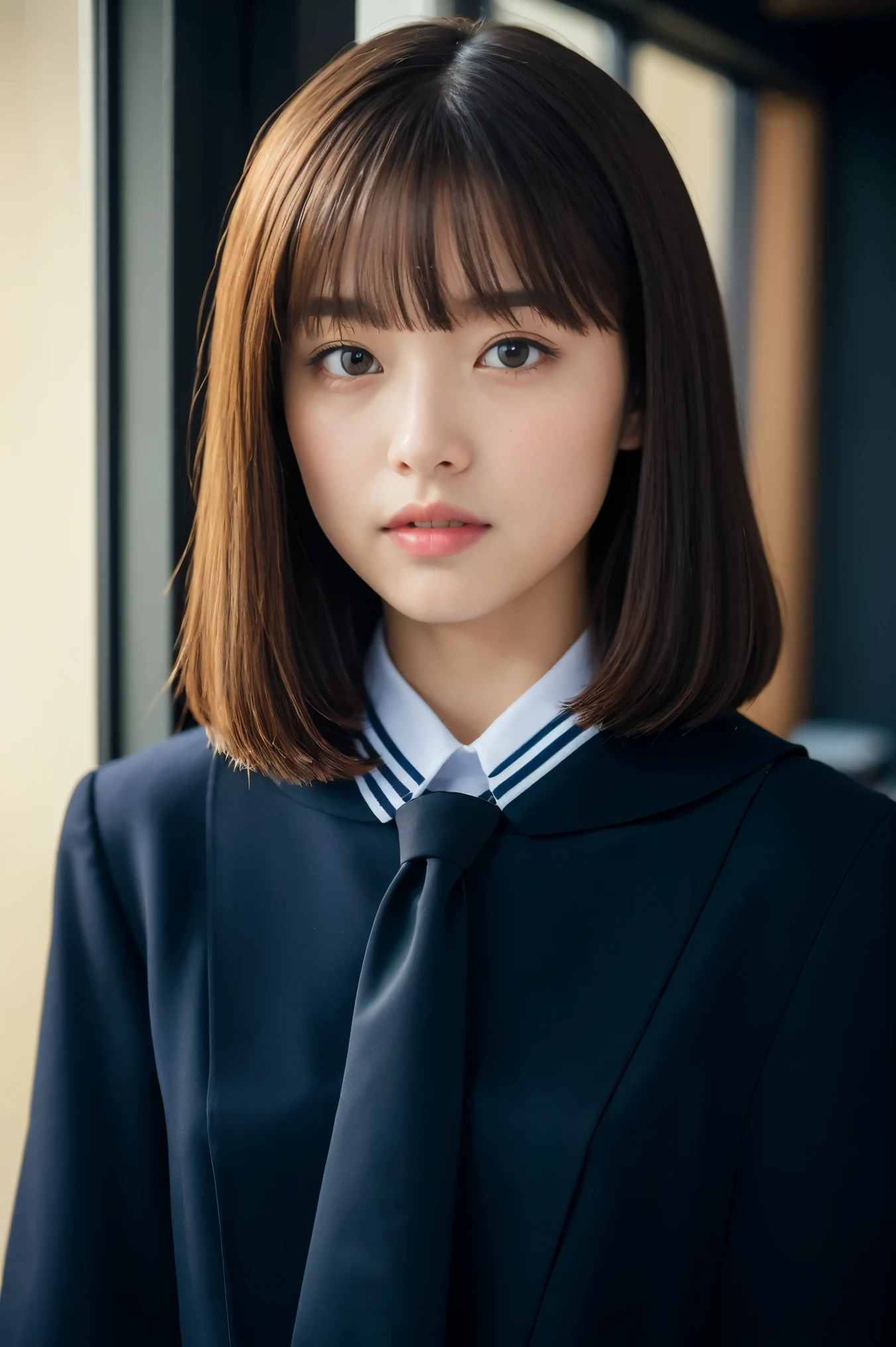 8k, highest quality, 1people girl, (Skin dents), night, (dark), Clear background indoors, (people々), Beautiful Bangs, nice,, (Clothing and uniforms:1.3),Soft lighting, Charm, dark Room, (Mouth closed:1.2, Beautiful Eyes, Fine grain, Detailed Iris, Beautiful Lips, Beautiful Nose, Beautiful Face),(primary color:1.5)、skirtlift,