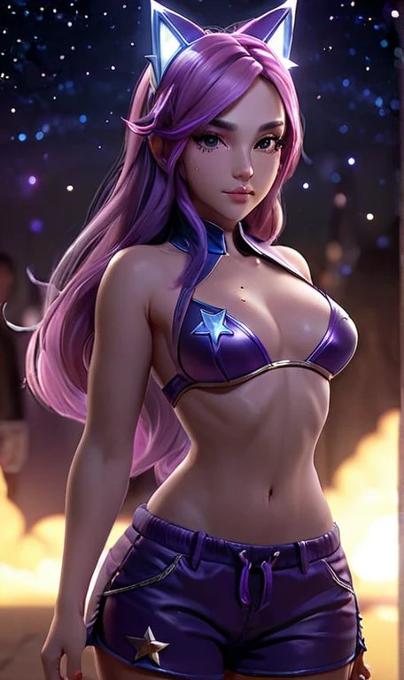 mejor calidad,Obra maestra,realista,cuerpo completo,1 chica,k/y \(League of Legends\),3D Graphics,hay una estrella debajo del ojo izquierdo,