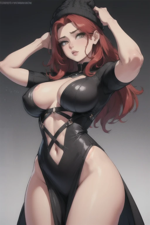 ((melhor qualidade)), ((obra de arte)), (detalhado), perfect face Aiko is a 25 year old woman with long red hair and intense eyes, ela tem um corpo volumoso, com uma bunda muito grande e seios destacados. Seu vestido longo possui fendas a deixando mais sexy, com um toque de sensualidade.